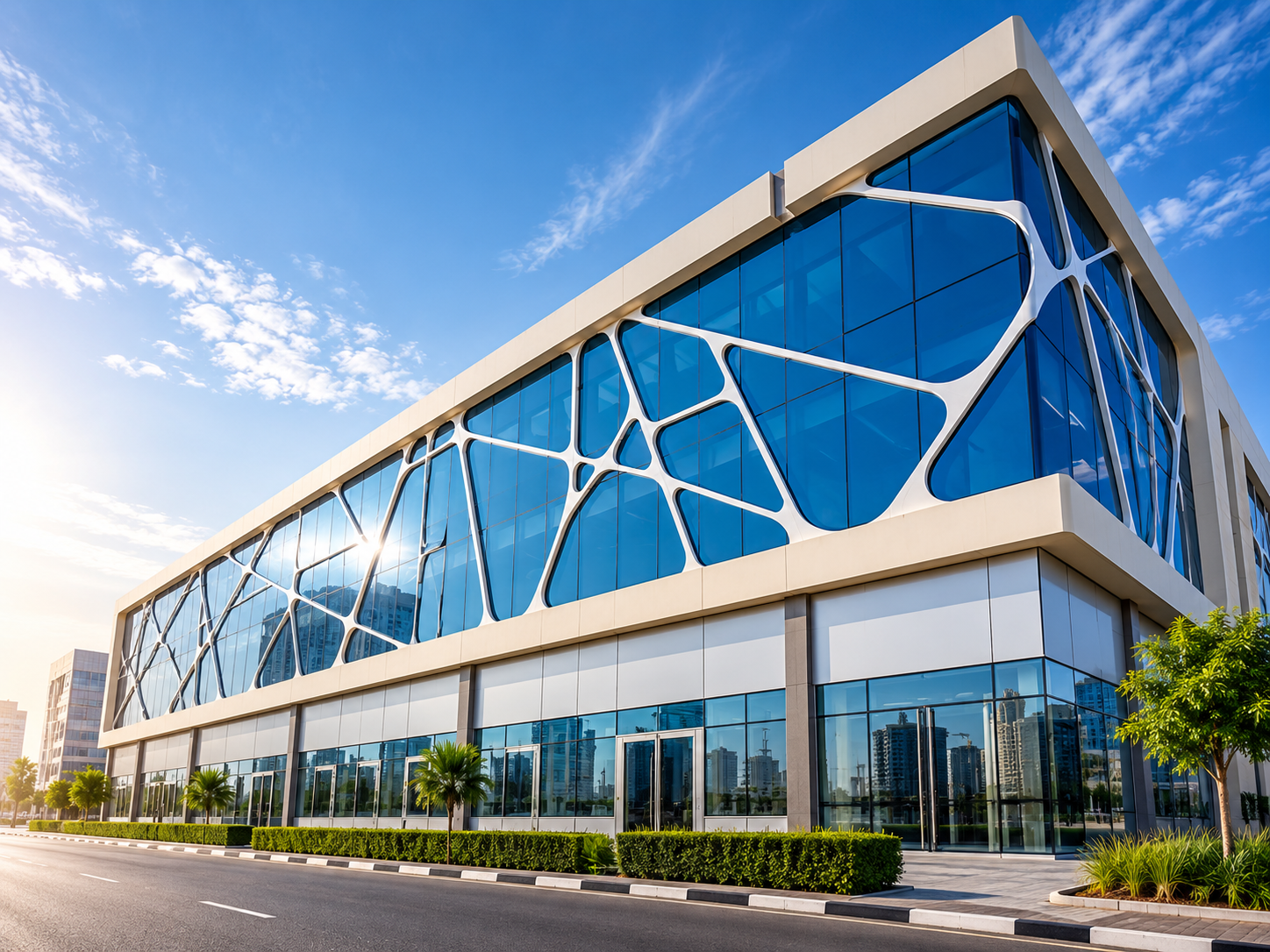 Glass-partitioned private office